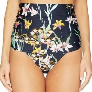 New Trina Turk Fiji Floral Mix High Waist Swim Bottom